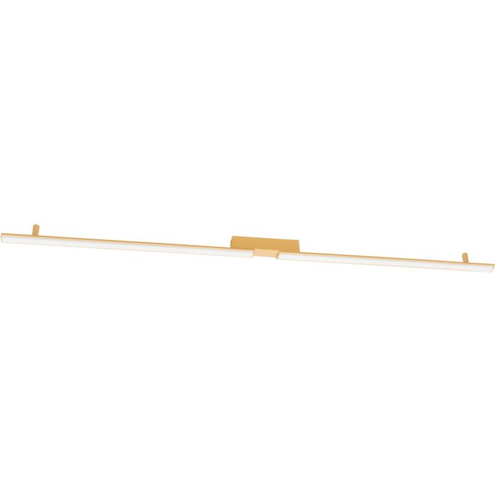 goudkleurig langwerpige plafondlamp Lagom van 181 cm lang met kort in het midden onderbroken LED unit over de gehele lengte