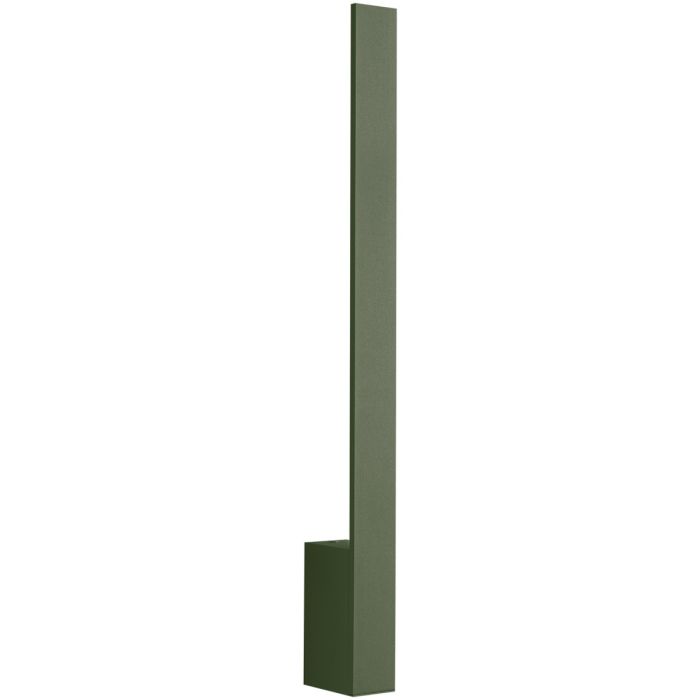 Smalle olijfgroene wandlamp Lahti van 50 cm lang met LED voor indirect licht