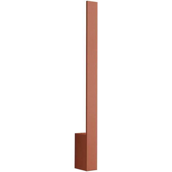Smalle okerrode wandlamp Lahti van 50 cm lang met LED voor indirect licht