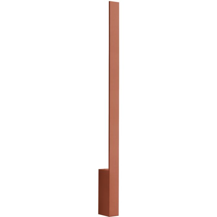 Smalle okerrode wandlamp Lahti van 70 cm lang met LED voor indirect licht