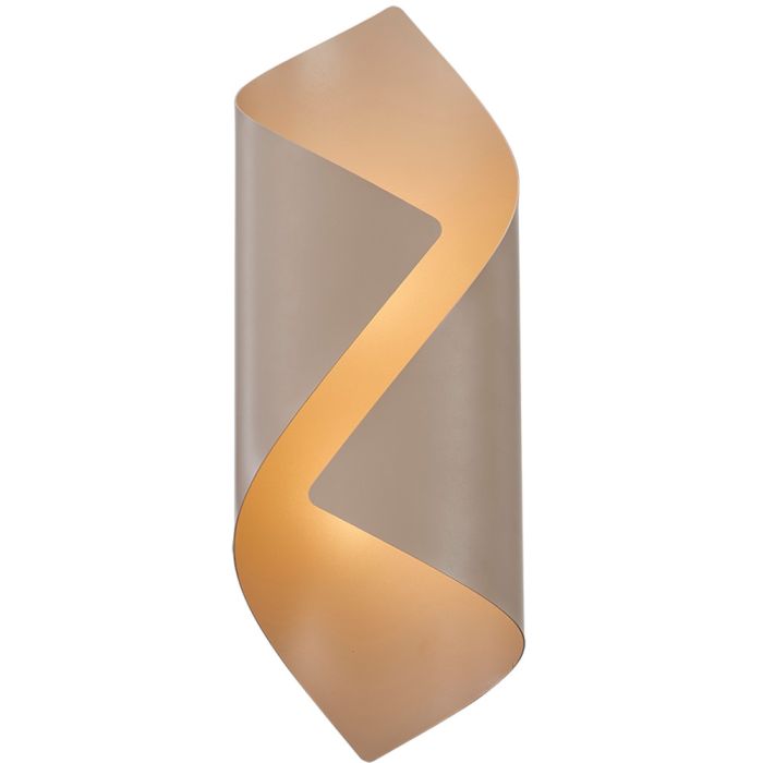 Freelight Letto creme kleurige wandlamp van 30,5cm hoog van rond gevouwen metalen plaat met geintegreerde LED