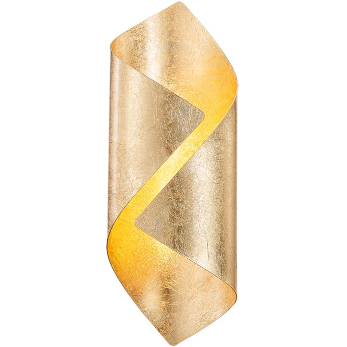 Freelight Letto goud kleurige wandlamp van 30,5cm hoog van rond gevouwen metalen plaat met geintegreerde LED