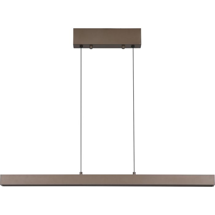 Searchlight Linear in hoogte verstelbare van 95 tot 150cm uitschuifbare koffiebruine hanglamp met drie LED balken