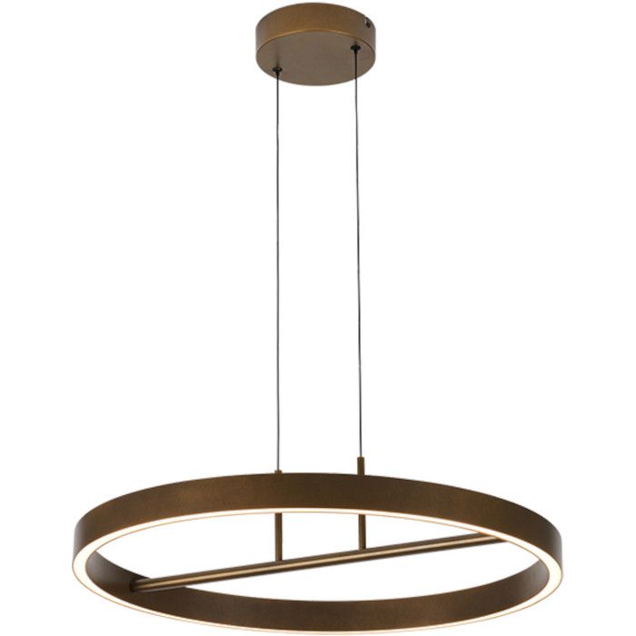 Freelight Livello brons-goudkleurige ringvormige hanglamp met een diameter van 60cm en geintegreerde LED rand naar beneden