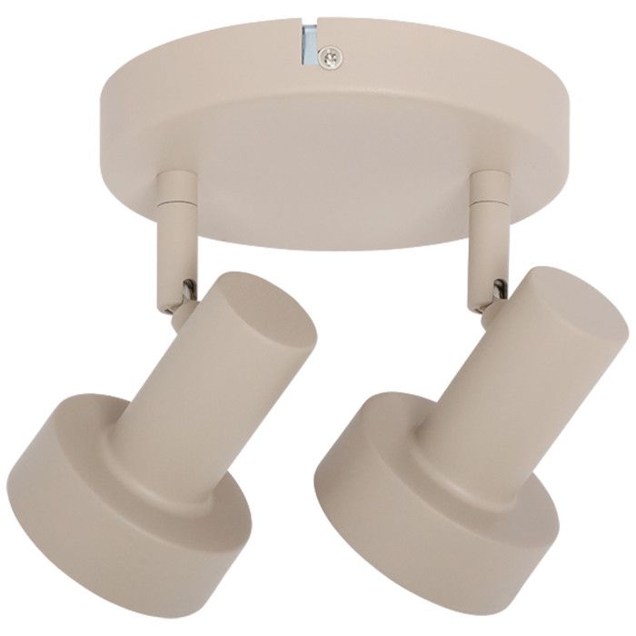 Freelight Lunata creme kleurige spot met een diameter van 15cm met twee spotjes voor een GU10 LED lamp