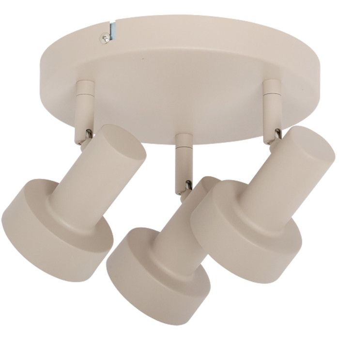 Freelight Lunata creme kleurige spot met een diameter van 15cm met drie spotjes voor een GU10 LED lamp