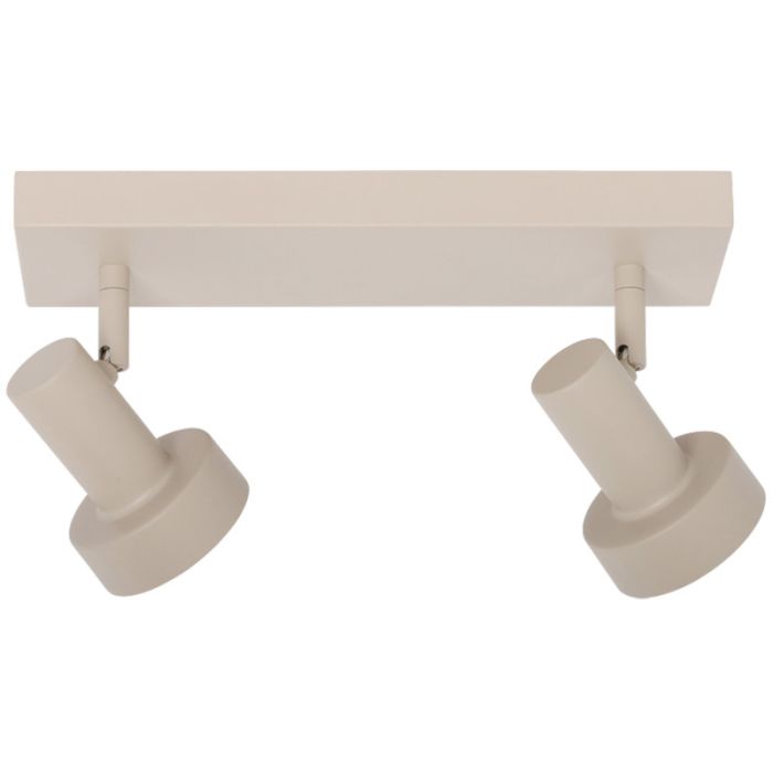 Freelight Lunata creme kleurige spot met een lengte van 30cm met twee spotjes voor een GU10 LED lamp