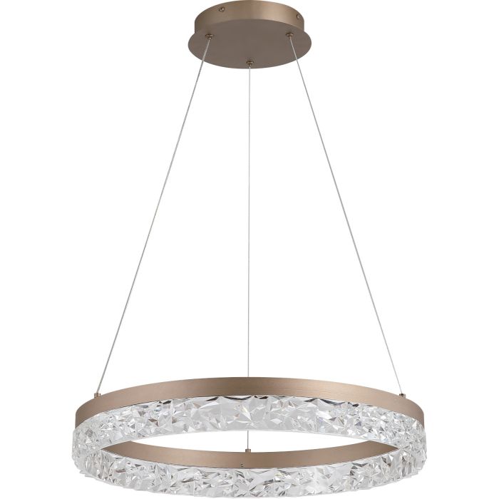 Searchlight Madeleine koffiebruine ringvormige hanglamp van 50cm in diameter met acryl LED rand