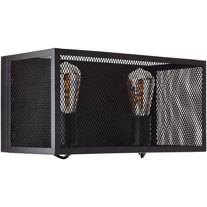 Brilliant Maze 99732/86 fijnmazig metalen wandlamp met twee edison lampen