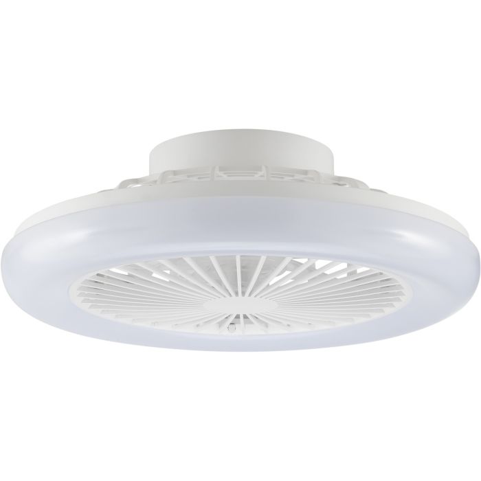 Brilliant Montero witte plafondventilator van 42 cm in diameter met geïntegreerde LED rand rond de ventilator