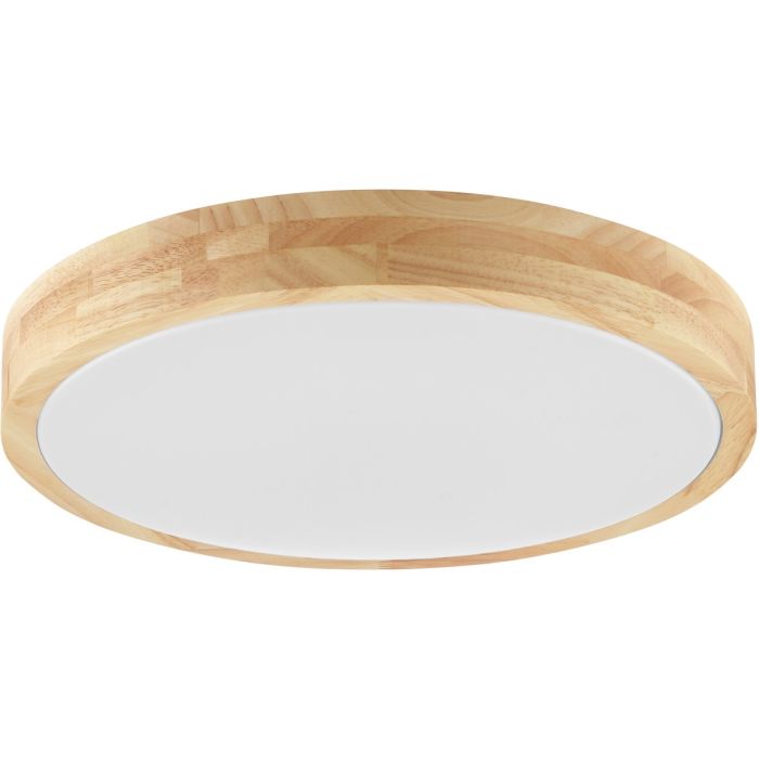 Brilliant Moreen houten plafonniere met een diameter van 34 cm geschikt voor de badkamer