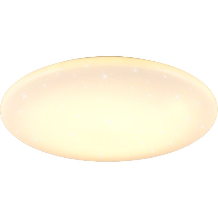 Brandende Reality Nando 70 cm grote kunststof plafonniere van kunststof met sterreneffect