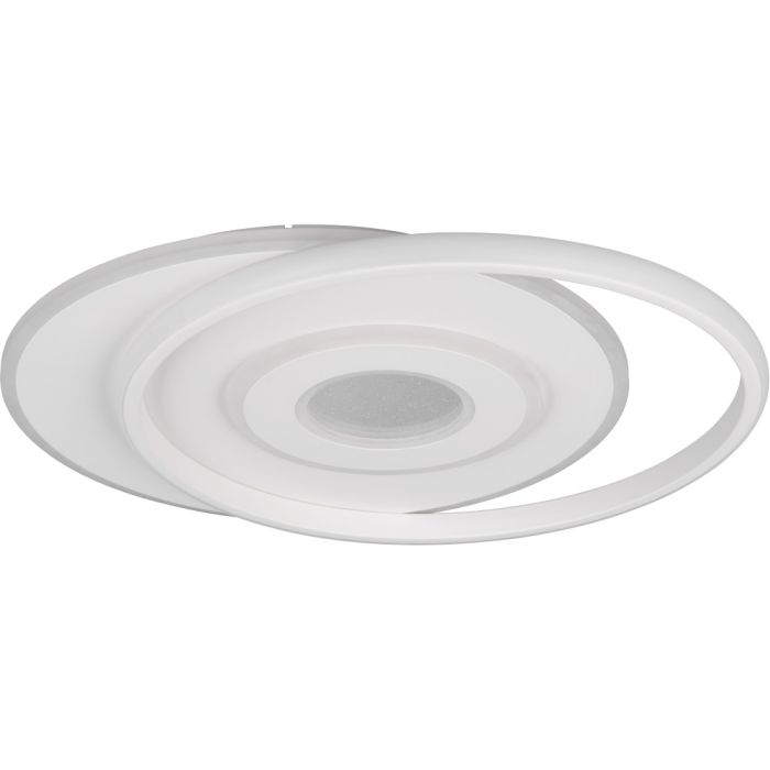 Trio Nazar 633919131 schijfvormige witte plafonniere met verschoven witte ring