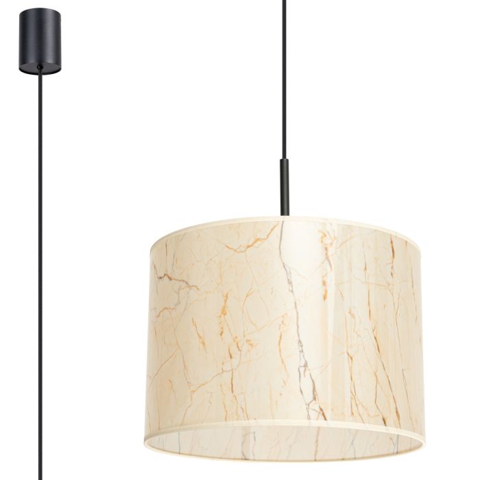 Sollux Nevia marmer kleurige hanglamp van textiel met een diameter van 40cm