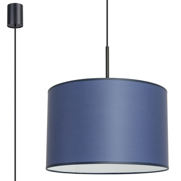 Sollux Nevia marine blauwe hanglamp van textiel met een diameter van 40cm