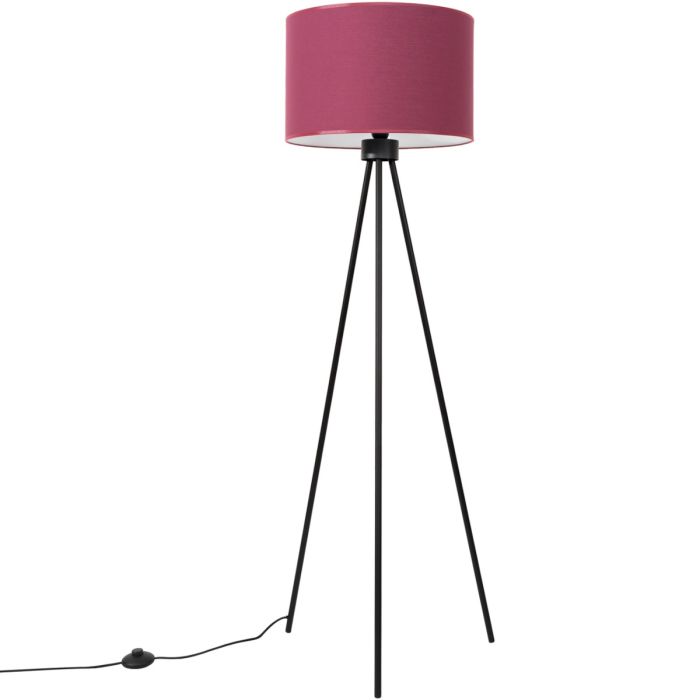 Sollux Nevia zwarte tripod van 135cm hoog met een burgundy kap van kunststof met een diameter van 40cm