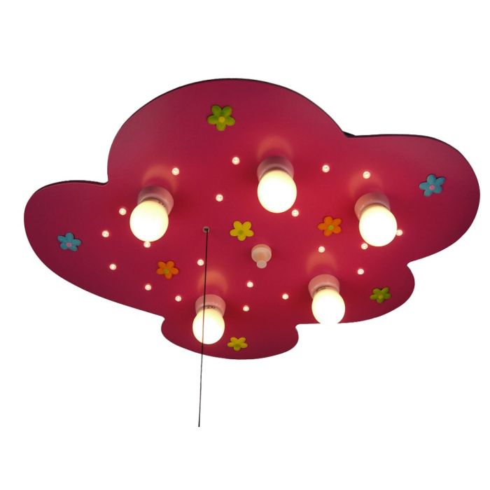 Niermann bloemenwolk 760 plafondlamp magenta