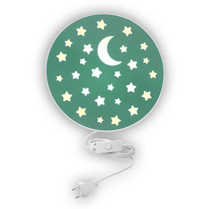 Niermann Sterren groen 4005 wandlamp met stekker en snoerschakelaar
