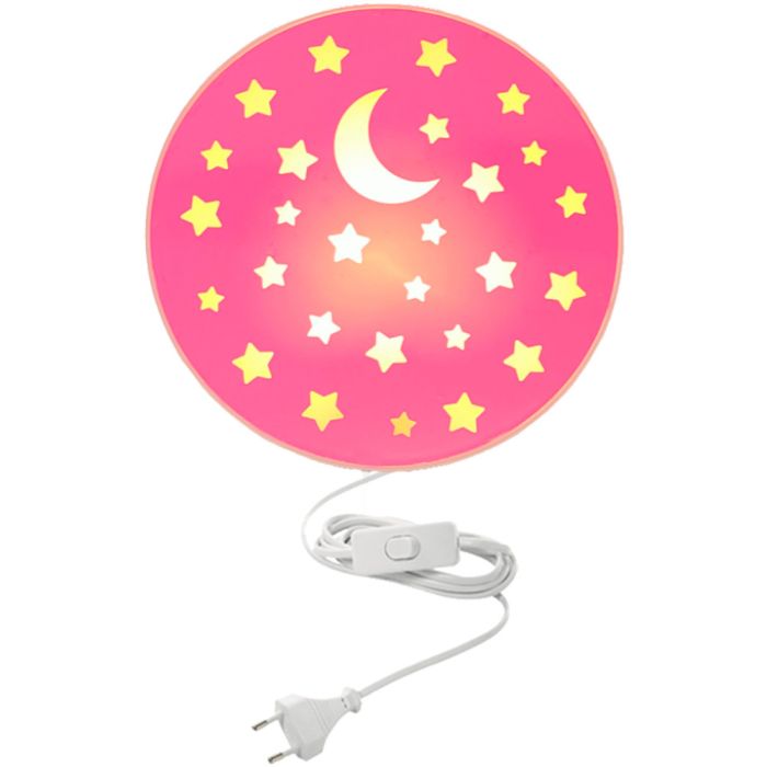 Niermann Sterren pastelroze 4007 wandlamp met stekker en snoerschakelaar