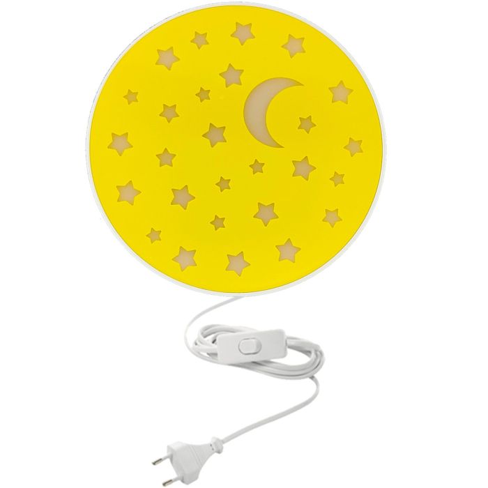 Niermann Sterren geel 4008 wandlamp met stekker en snoerschakelaar