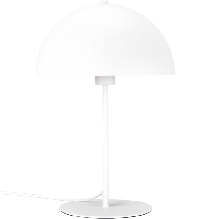 Trio Nola 506290131 witte tafellamp van metaal met halfronde metalen kap