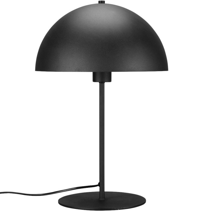 Trio Nola 506290132 brandende zwarte tafellamp van metaal met halfronde metalen kap