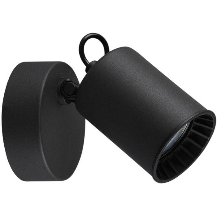Trio Pago 803500132 zwarte wandspot van metaal met dieper liggende GU10 lamp