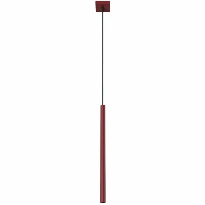bordeauxrode hanglamp met kap van 2,5 cm in diameter en 50 cm hoog