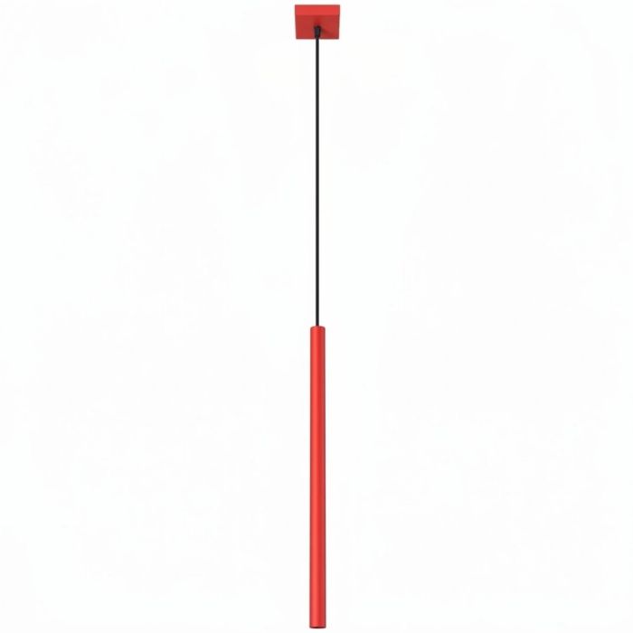 rood buisvormige hanglamp met een kap met een diameter van 25 mm en een hoogte van 50 cm