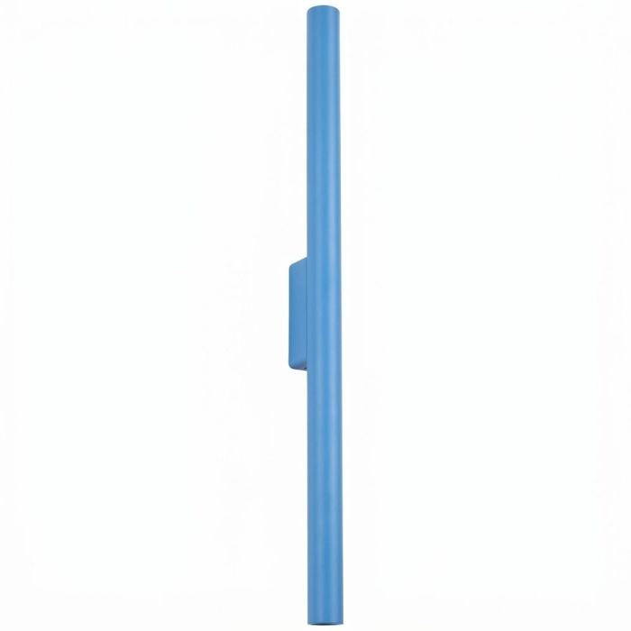 lichtblauw buisvormige up en down wandlamp met een diameter van 25 mm en een hoogte van 50 cm