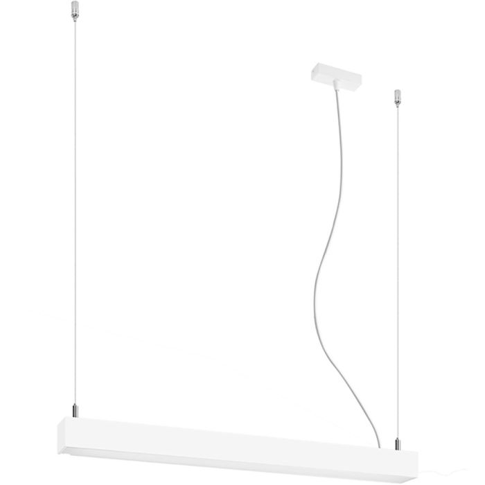 Thoro Pinne TH029 hanglamp met twee staalkabels als bevestiging en 67cm witte lichtbalk met opalen diffuser