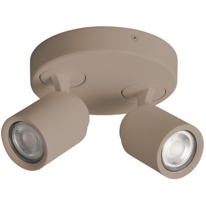Freelight Razza PL1502C creme kleurige spot met ronde plafondplaat en twee spotjes