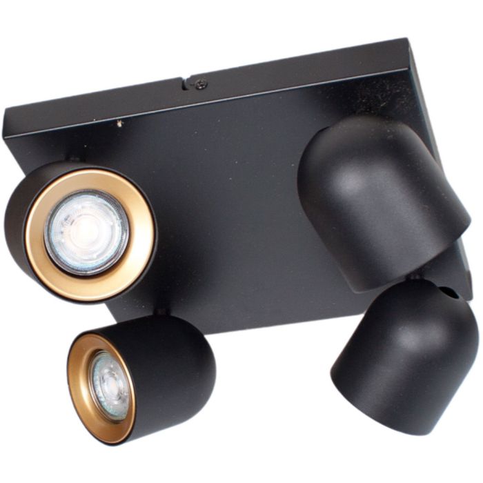 Freelight Solare PL4344Z zwart met goudkleurige spot