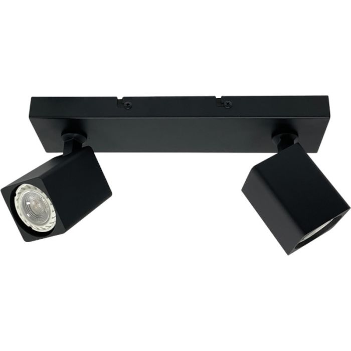 Freelight Quadro PL3321Z zwarte spot met twee vierkante spots