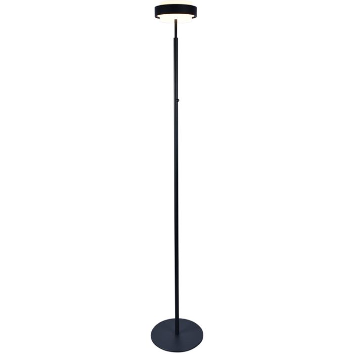 Freelight Puleggia zwarte vloerlamp van 170cm hoog met LED geïntegreerde LED voor licht rondom met dimmer op de paal