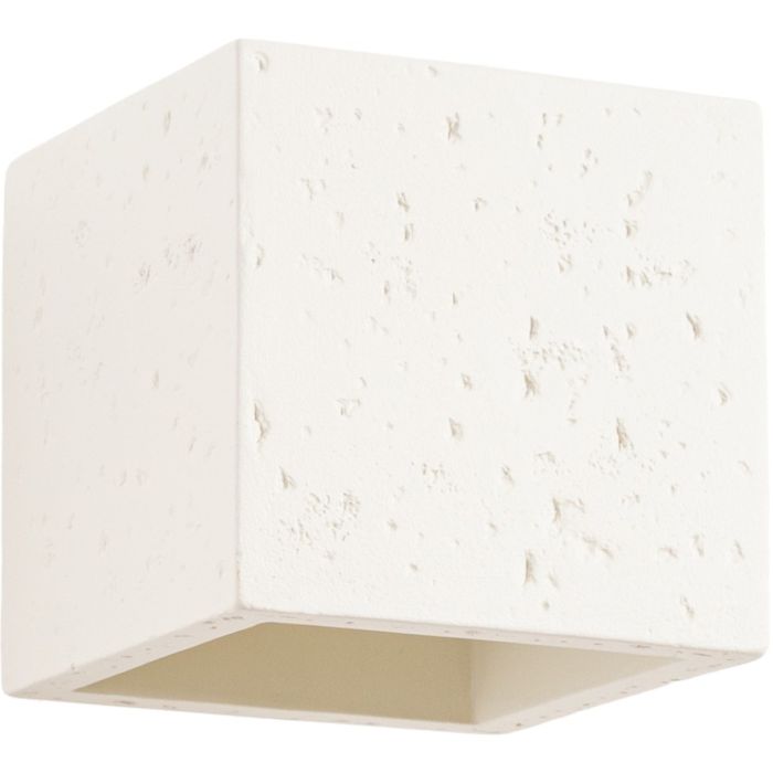 Sollux Quad beige vierkante wandlamp van 10cm in doorsnede met up en down licht met een G9 fitting