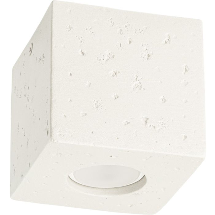 Sollux Quad beige vierkante plafondlamp van 10cm in doorsnede met een GU10 lampje