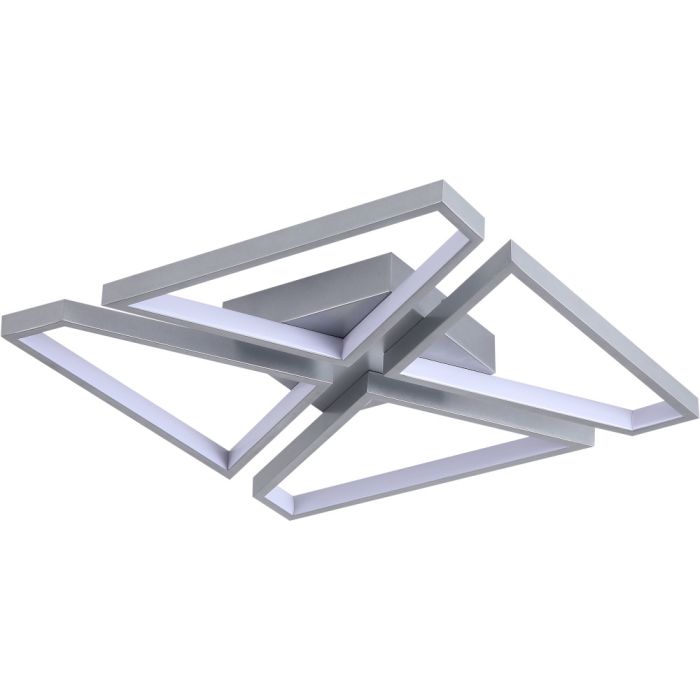 Searchlight Quatro 36520SI zilverkleurige plafonniere met vier figuren met LED strips aan de binnenzijde