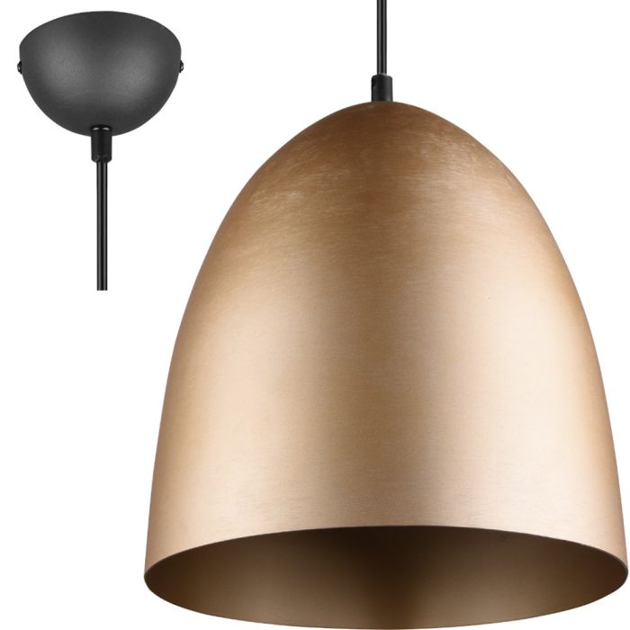 Trio Tilda mat messing hanglamp met eivormige metalen kap van 25 cm in diameter