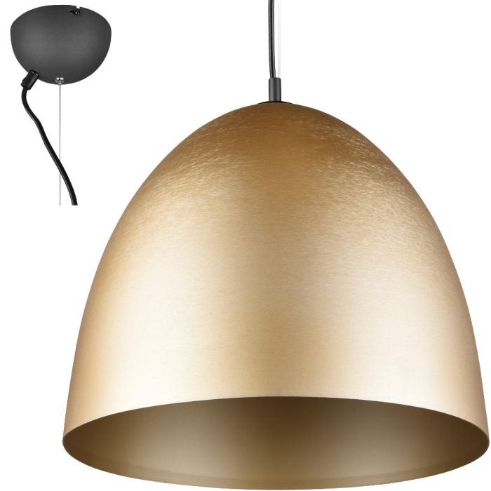 Trio Tilda mat messing kleurige hanglamp met eivormige metalen kap van 40 cm in diameter