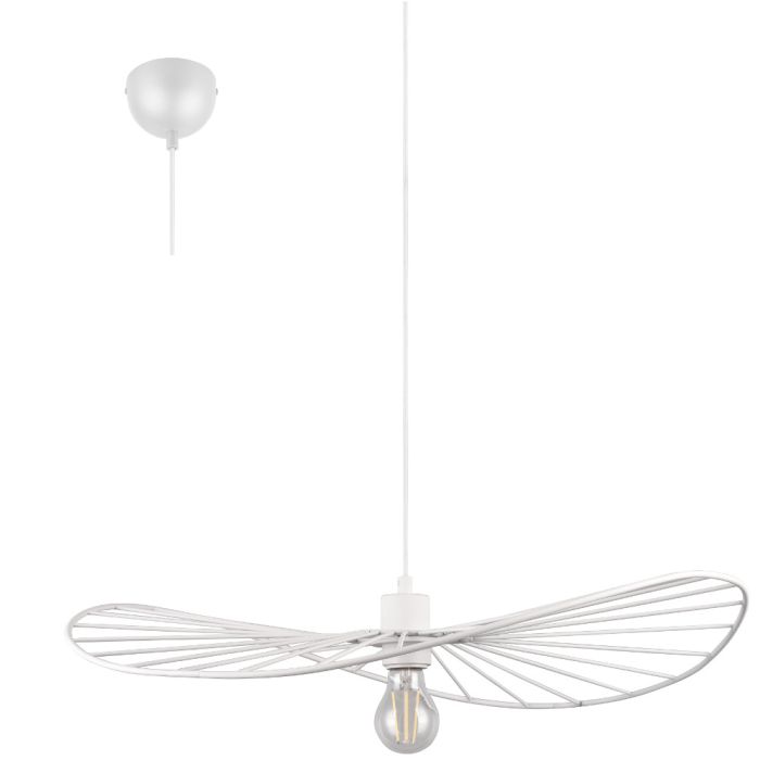 Trio Chapeau witte hanglamp van staaldraad met een diameter van 60 cm