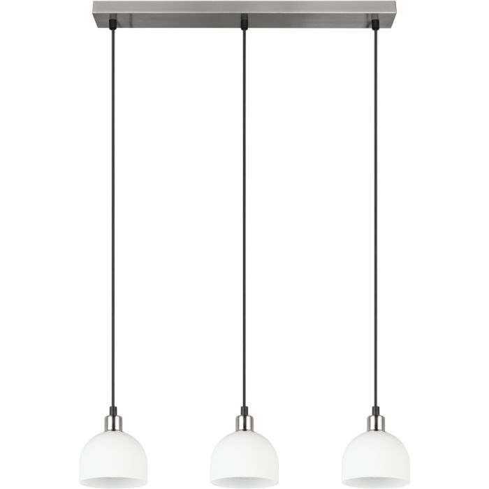 Reality Molly R31863007 staal kleurige hanglamp met wit glazen kapjes