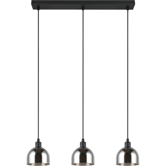 Reality Molly R31863032 zwarte hanglamp met verchroomd glazen kapjes