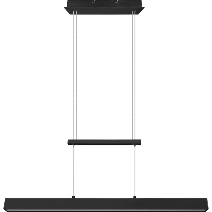 Reality Paros zwarte hanglamp van 90 cm lang met trekpendel en balk met geintegreerde LED
