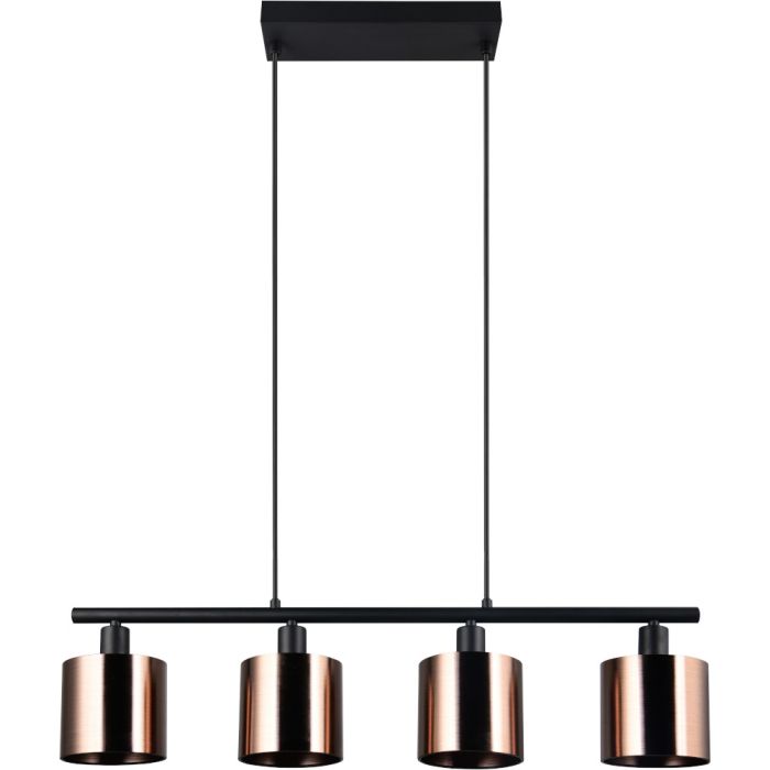 Reality Jason R36304064 zwarte hanglamp met brons glas