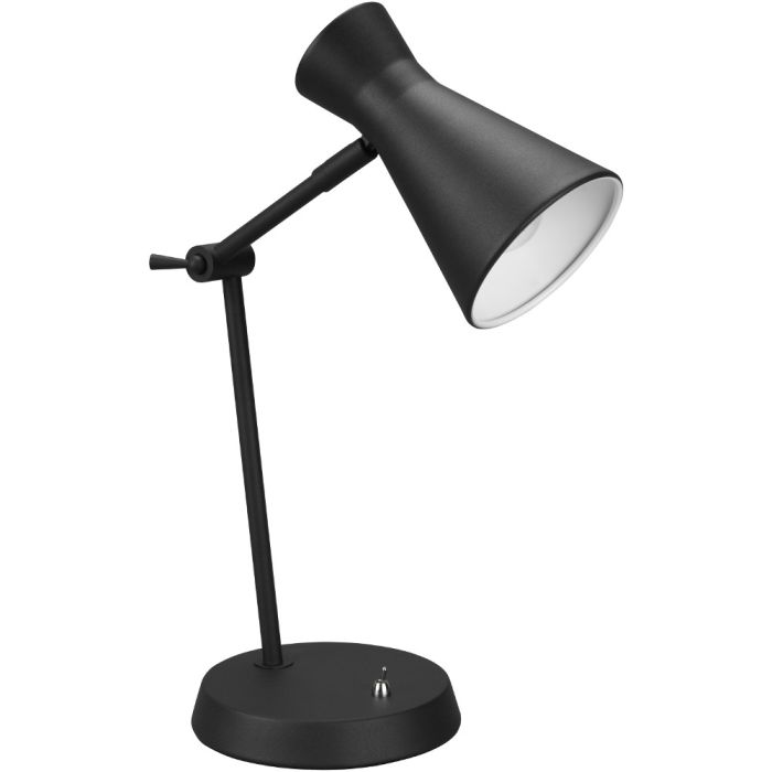 Trio Enzo R50781032 mat zwarte tafellamp met scharnierende arm en metalen spot