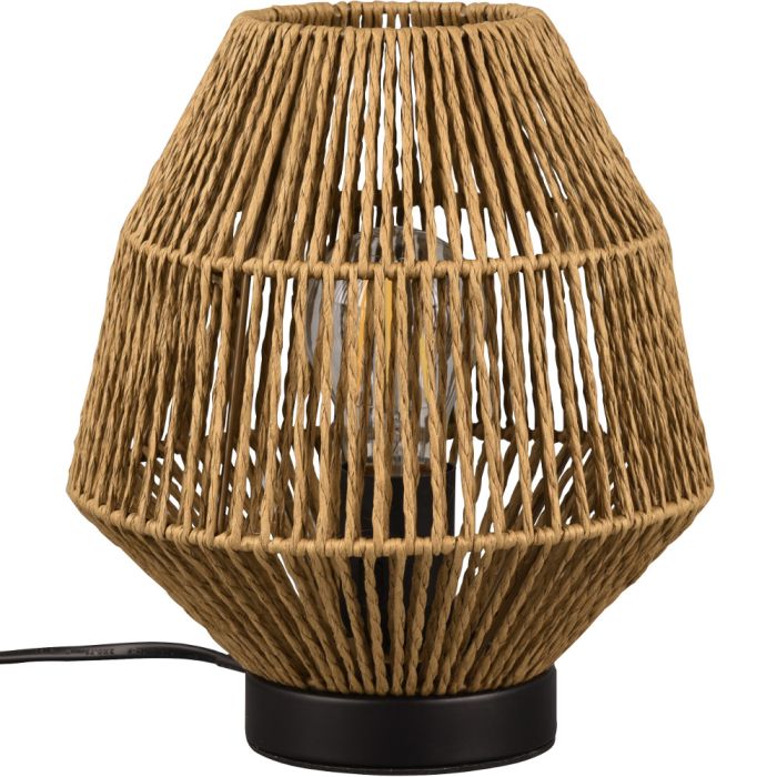 Trio Miki R51101026 tafellamp met kap van gevlochten touw van papier