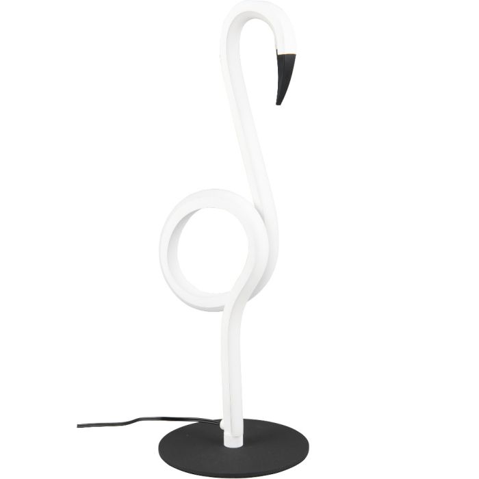 Trio Ingo R54581131 witte tafellamp in de vorm van een flamingo met LED tube langs de hele flamingovorm