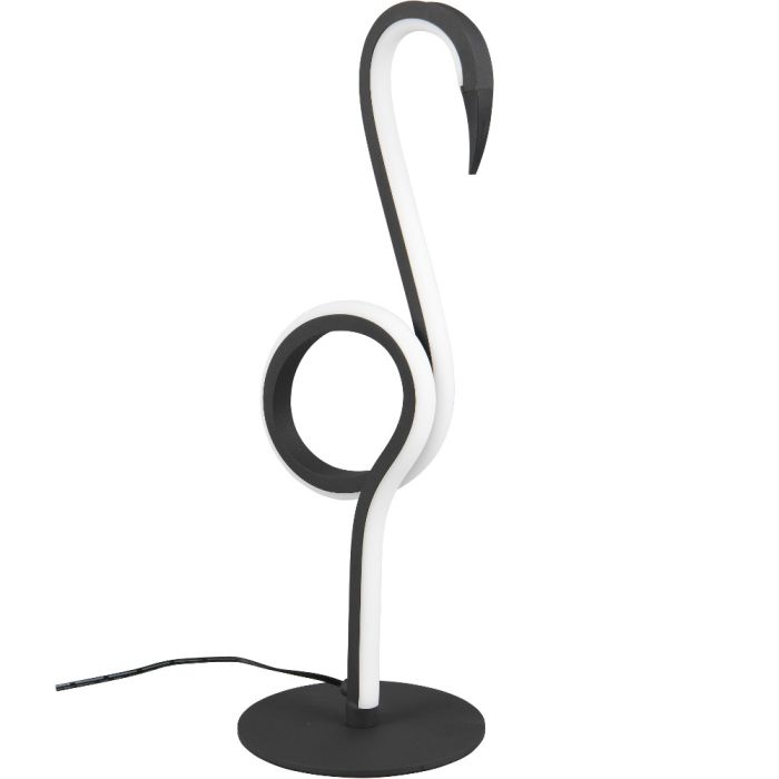 Trio Ingo R54581132 zwarte tafellamp in de vorm van een flamingo met LED tube langs de hele flamingovorm
