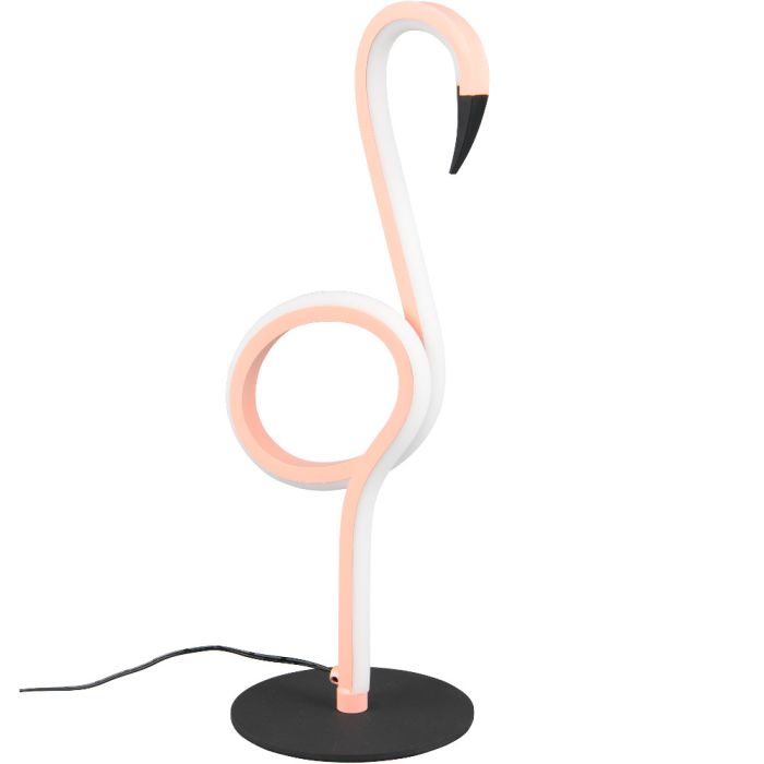 Trio Ingo R54581193 roze tafellamp in de vorm van een flamingo met LED tube langs de hele flamingovorm